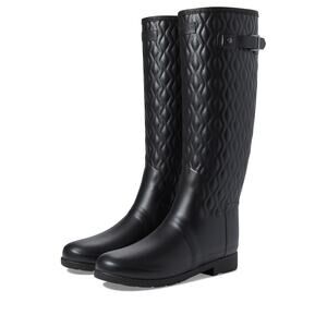 Hunter refined Tall Vertical quilted Women's rain boots black Size 11